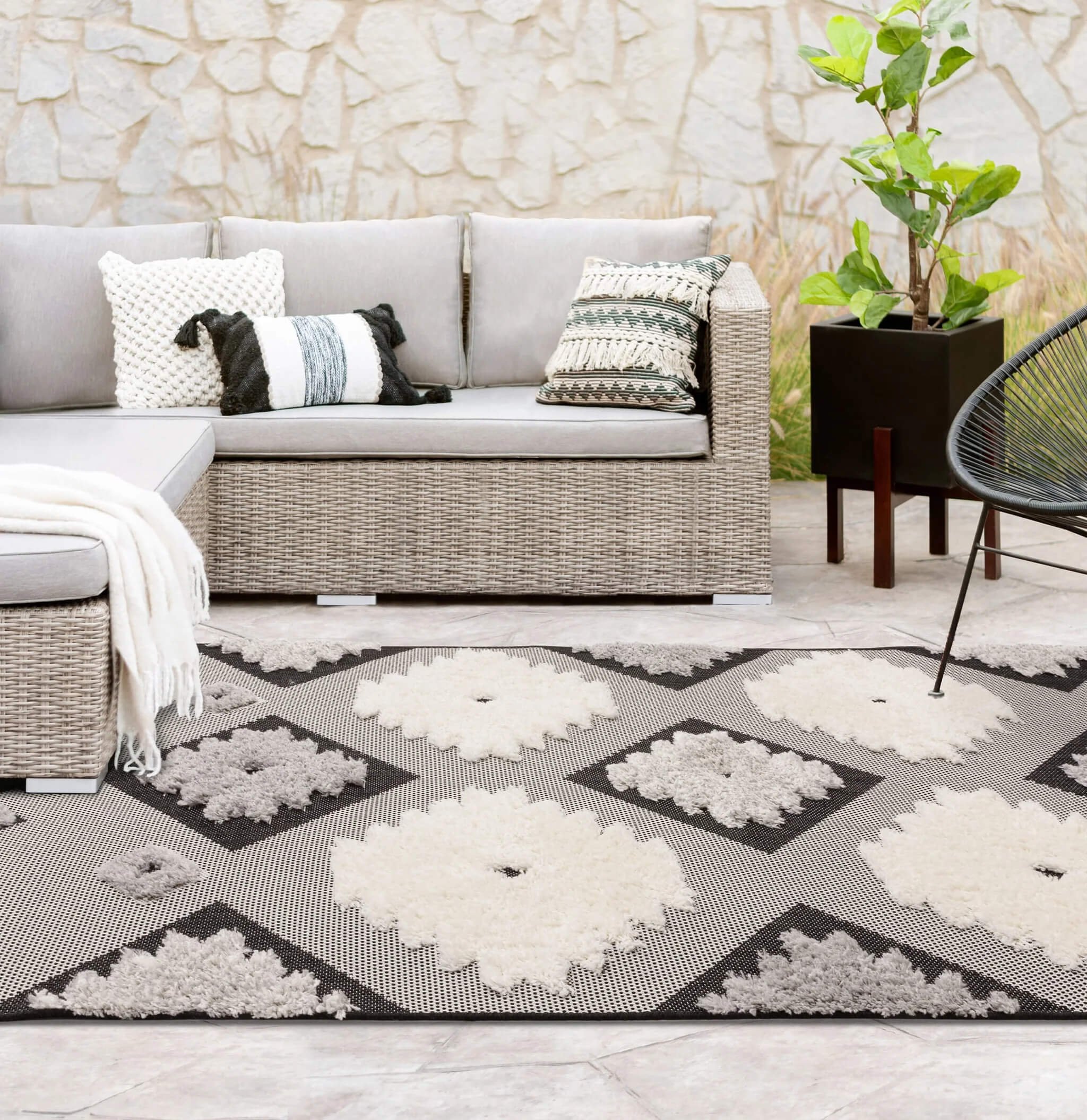 Ковер Monty Black/Cream Tribal