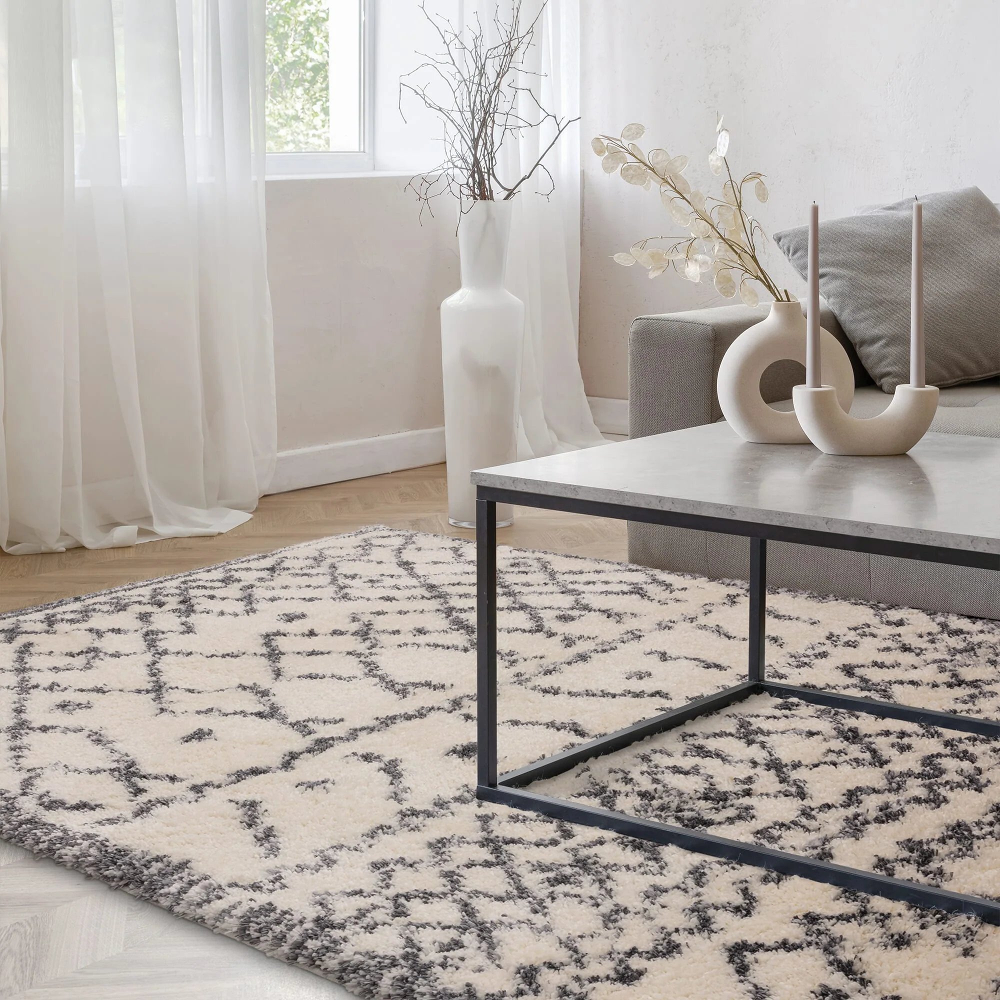 Ковер Alto Cream & Grey Moroccan Shaggy