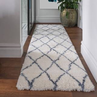 Килим Alto Cream & Blue Moroccan Shaggy